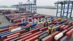 Tilbury Docks Uk Containers Loading By Straddle Carrier Drone,Aerial Aerial Drone, Stock Video