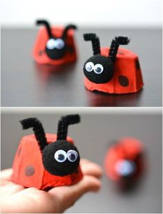 the ladybug is made out of toilet paper