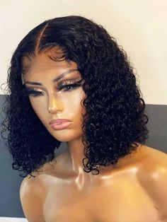 Eva Hair, Jerry Curl, Curly Bob Wigs, Lace Frontal Wigs, Human Wigs, Curly Wig, Closure Wig, Bob Wig, Short Wigs