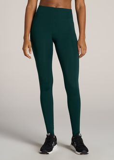 American-Tall-Women-Mid-Rise-Run-Legging-Emerald-front Green 4-way Stretch Sports Tights, Green Moisture-wicking Athleisure Tights, Green Full-length Moisture-wicking Yoga Pants, Green Full-length Yoga Pants With 4-way Stretch, Green Full-length 4-way Stretch Yoga Pants, Green Full Length Yoga Pants With 4-way Stretch, Green Compression Leggings With Moisture-wicking, Green 4-way Stretch Yoga Tights, Green Compression Moisture-wicking Leggings