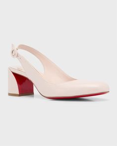 Christian Louboutin So Jane Patent Red Sole Slingback Pumps | Neiman Marcus Red Louboutin, Red Sole, Patent Leather Pumps, Slingback Pump, Leather Pumps, Manolo Blahnik, Red Leather, Neiman Marcus, Patent Leather