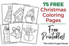 christmas coloring pages with free printables for kids to color and use on the page