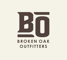 the logo for broken oak outfitters, which has been designed to look like letters