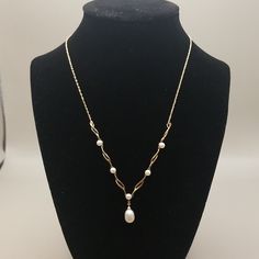 Very Beautiful And Delicate Pearl Necklace With Twist Link Chain Design. 18". Pearl Drop Necklace, Chain Design, Drop Necklace, Pearl Drop, Link Chain, Womens Jewelry Necklace, Pearl Necklace, Jewelry Necklaces, Twist