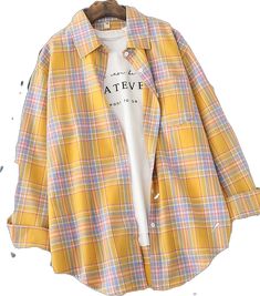 Casual Multicolor Shirt For Fall, Multicolor Casual Fall Shirt, Casual Multicolor Fall Shirt, Casual Multicolor Long Sleeve Shirt, Yellow Cotton Top With Casual Collar, Casual Cotton Blouse With Casual Collar, Trendy Casual Collar Shirt For Fall, Casual Multicolor Cotton Blouse, Multicolor Tops With Casual Collar For Fall