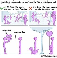 an animation strip showing how to draw people