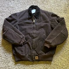 Size Medium Regular, Color J14 Dkb (Dark Brown,) Manufactured 01/2004. Measures Appropriately 25” From Armpit To Armpit. Inside Pockets. Jacket Is In Excellent Condition, Has Been In Storage And Appears Unworn. Pet & Smoke Free Home. Best Vintage Clothing Brands, Carhartt Winter Jacket, Mens Clothing Aesthetic, Vintage Jacket Aesthetic, Dark Color Clothes, Jacket Aesthetic, Autumn Jacket