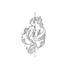 a drawing of a mermaid sitting on top of a pole