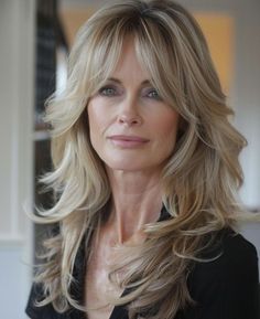 Long Layered Hair With Side Bangs, Butterfly Haircut, Layered Hair With Bangs, Hairstyles For Layered Hair, Wispy Bangs, Hair Color And Cut