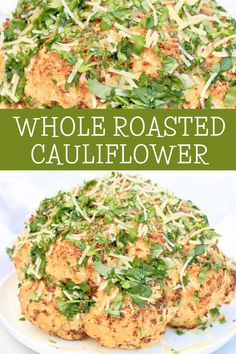 Whole Roasted Cauliflower ~ Easy to make and suitable as a vegan or vegetarian roast for the holiday table yet easy enough for every day!  via @thiswifecooks Vegetarian Roast, Vegan Thanksgiving Dinner, Whole Roasted Cauliflower, Easy Cauliflower, Vegan Parmesan Cheese, Plant Based Dinner, Easy Vegan Dinner, Vegan Parmesan