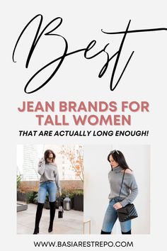 Check out this post for the 7 best blue jeans and brands for tall women! Tall Girl