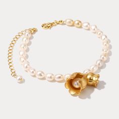 DETAILS Materials:   18K Gold on Brass, Freshwater Pearl Measurements: Length: 17.83"(45.3cm) + Extender: 1.97"(5.0cm) Weight:   5.4 g Choose a lily of the valley exclusive gift box Elegant Oyster Bracelet As Gift, Elegant Jubilee Bracelet As Gift For Her, Elegant Bangle Charm Bracelet For Anniversary, Elegant Gold Charm Bracelet As Gift, Formal Rose Gold Flower Bracelet, Elegant Oyster Bangle Charm Bracelet, Elegant Rose Gold Charm Bracelet For Gifts, Elegant Gold Plated Bracelet For Gift, Elegant Bangle Bracelet As A Gift For Her