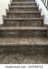 marble stairs leading up to the second floor in a house or apartment - stock photo