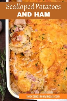 a sheet pan with scalloped potatoes and ham Best Scalloped Potatoes And Ham, Best Scalloped Potatoes, Potatoes And Ham, Scalloped Potatoes And Ham, Leftover Ham Recipes, Clean Eating Recipes For Dinner, Leftover Ham, Fried Chicken Recipes