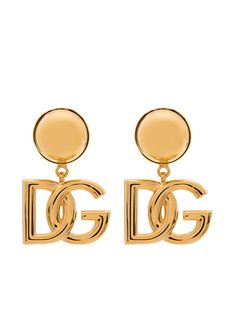 Gold-tone brass DG Logo clip-on earrings from DOLCE & GABBANA featuring circular design, clip-on design and signature DG Logo charm. These earrings come as a pair.. | Dolce & Gabbana Logo clip-on earrings Dolce Gabbana Jewelry, Dolce And Gabbana Earrings, Dg Logo, Circular Design, Dolce E Gabbana, Demi Fine Jewelry, Fine Earrings, Stylish Jewelry, Dolce & Gabbana