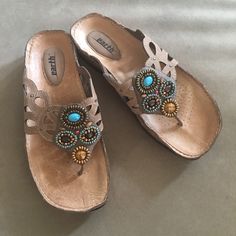 Reposhing This Item I Purchased From @Thekingscastle. Loved It, But Ready To Rotate For Something New. Questions? Leave A Comment Below! Casual Brown Beaded Sandals, Earth Shoes, Women's Shoes Sandals, Something New, Shoes Sandals, Color Blue, Women Shoes, Sandals, Women Shopping