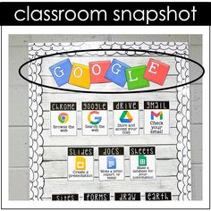 a classroom snapshot with the words google on it