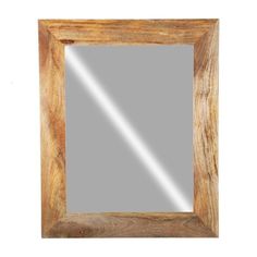 a wooden frame with a mirror in it