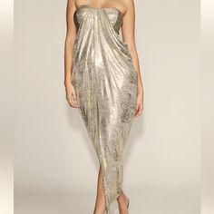 Nwt Ny&C Gabrielle Union Gold Strapless Dress | Size Xxsmall Petite. Beautiful And Comfortable Dress With Detachable Padded Bra. Organza Ruffle Dress, White Strapless Midi Dress, Gold Strapless Dress, Ikat Maxi Dress, Yellow Strapless Dress, Strapless Sundress, Red Satin Dress, Strapless Party Dress, Watercolor Dress