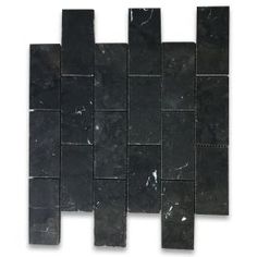 black marble mosaic tiles on white background