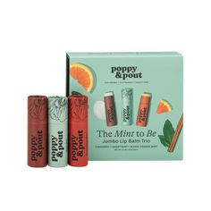 Lip Balm Trio - Poppy & Pout Jumbo Lip Balm, Mint Lip Balm, Peach Lip Balm, Coconut Lip Balm, Sweet Mint, Mint To Be, Retro Surf, Oprahs Favorite Things, Natural Lip Balm