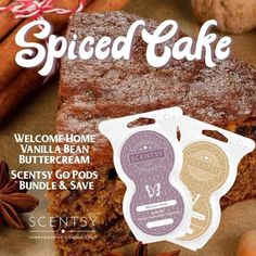 the cover of spiced cake is shown with cinnamons and anise on it