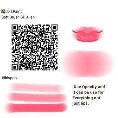 a qr code for lip glosses is shown in red and pink colors, with the