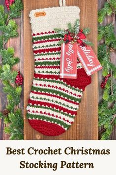 Noel Christmas Stocking Crochet Pattern – Classic, Charming & Easy-to-Follow Stocking Crochet, Christmas Afghan, Crochet Christmas Stocking Pattern, Easy Ornaments