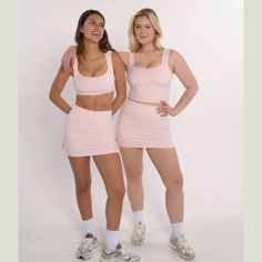 Form Brand New Never Worn Soft Pink Tennis Skirt / Pickleball Skirt + Tank Sports Bra With Built In Sports Bra And Removable Padding. Skirt Has Built In Biker Shorts Underneath - Material Feels Amazing. Size Small True To Size - Selling For $90 Obo Pink Tennis Skirt For Summer Gym, Summer Fitted Athleisure Mini Skirt, Summer Athleisure Fitted Mini Skirt, Fitted Pink Tennis Skirt For Gym, Fitted Skirt For Gym In Spring, Casual Pink Tennis Dress, Fitted Pink Tennis Skirt For Workout, Pink Fitted Tennis Skirt For Workout, Fitted Mini Skirt For Spring Workout