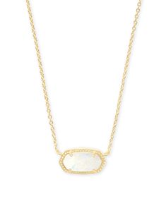 Kendra Scott Elisa Pendant Necklace for Women, Fashion Jewelry, 14k Gold-Plated, White Opal Beautiful Gold Pendants