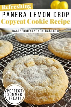 a close up of some cookies on a cooling rack