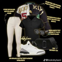 a fashion look from july 2012 featuring black polo shirt, white jeans and sneakers browse