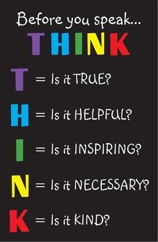 a poster with words that say think and do what they mean