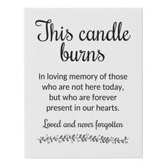 this candle burns poem poster with black ink