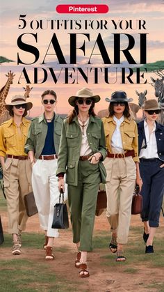 Check out this article if you want to look stylish and practical on your safari adventure with these outfit ideas. Discover the perfect balance between fashion and function for your trip. Save this pin for your safari wardrobe inspiration and dress to impress on your wild journey. Zoo Keeper Outfit Women, Womens Safari Clothing, Safari Colors, Safari Style Women, Dessert Safari Outfit, Safari Outfits For Women, Safari Looks Women, Safari Outfit Women Africa