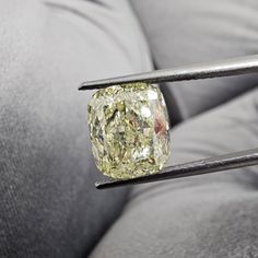 4.02 Carat Fancy Light Yellow Elongated Cushion Cut Diamond VS21 Clarity GIA Certified Diamond Excellent + Very Good cutting No Fluorescence Light Yellow Diamond, Yellow Cushion, Elongated Cushion Cut, Fancy Light, Elongated Cushion, Yellow Cushions, Fancy Lights, Gold Cushions, Fancy Yellow Diamond