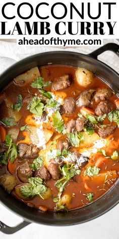 a close up of a pan of food with meat and vegetables