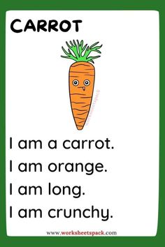 a carrot with the words carrot i am a carrot