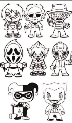 halloween coloring pages for kids to print out and color with the characters in their costumes