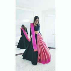 Saree Silhouette, Lehenga Style Saree, Lehenga Saree Design, Choli Dress, Lehenga Dupatta, Saree Wearing, Half Saree Lehenga, Lehnga Dress, Lehenga Style