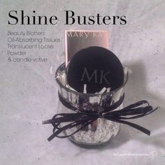 an advertisement for mary kay's beauty products on a white background with the title shine busterers