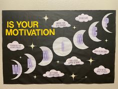 a bulletin board with the words is your motivation written on it