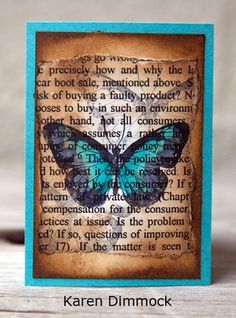 a card with a blue butterfly on it