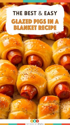 the best and easy glazed pigs in a blanket recipe with text overlay