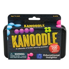 kannoodlele in a black box with neon colored balls on the front and back