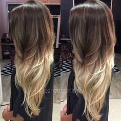 Ombre Hairstyles Long, Brown To Blonde Ombre Hair Long Straight, Half Blonde Balayage On Brown Hair, Brown Blonde Ombre Balayage, Brown To Black Ombre Hair, Ombre Hair Dark To Light, Dark Hair With Blonde Ends, Dark To Light Ombre Hair, Ombre Brown To Blonde Hair