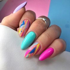 Nail Art For Beginners, Colorful Nail, Colorful Nails, Shapes And Colors, Colorful Nail Designs, Dream Nails