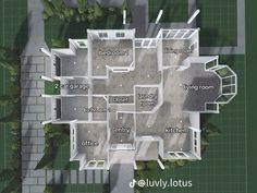 an aerial view of a house with lots of rooms