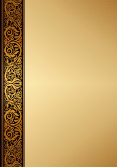 a gold and black background with an ornate border