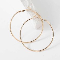 Big Smooth Circle Hoop EarringsColor: gold,silver   size: 6*6cm  Material: alloy Style Definition, Big Hoop Earrings, Loop Earrings, Large Hoop Earrings, Earring Sale, Metal Earrings, Girls Earrings, Circle Earrings, Ear Jewelry